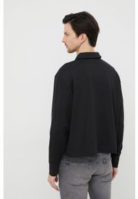 Calvin Klein Jeans longsleeve bawełniany kolor czarny gładki. Kolor: czarny. Materiał: bawełna. Długość rękawa: długi rękaw. Długość: krótkie. Wzór: gładki #2