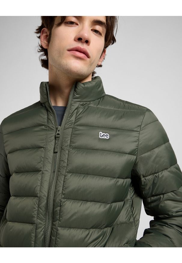Lee - MESKA KURTKA LEE STAND COLLAR PUFFER OLIVE GRAY 112370432