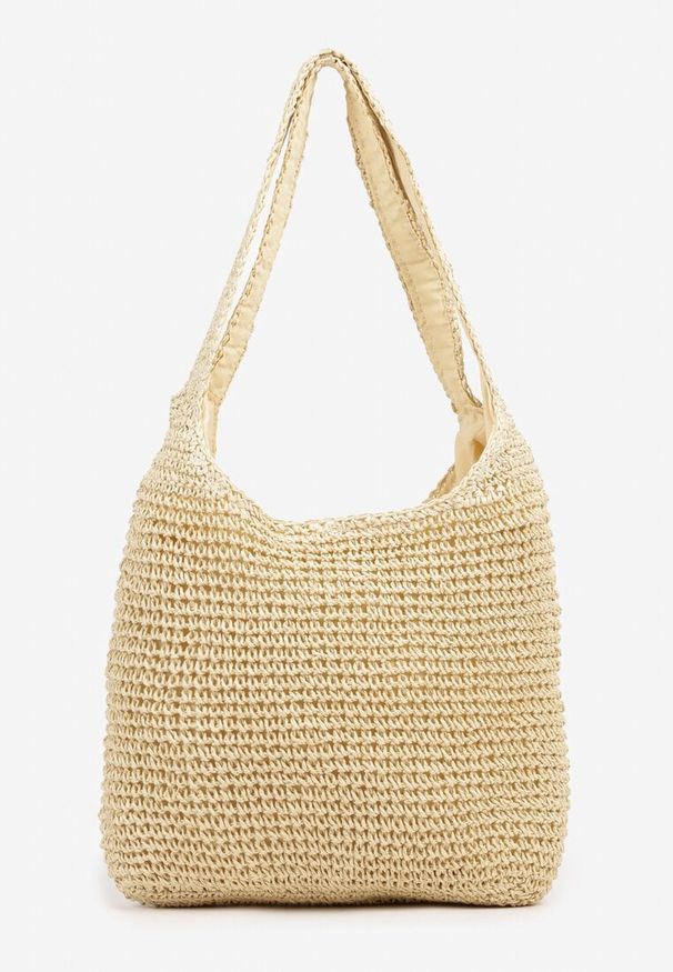 Born2be - Beżowa Pleciona Torebka Shopperka z Dwoma Rączkami Felairis. Kolor: beżowy. Styl: klasyczny, casual, elegancki, biznesowy