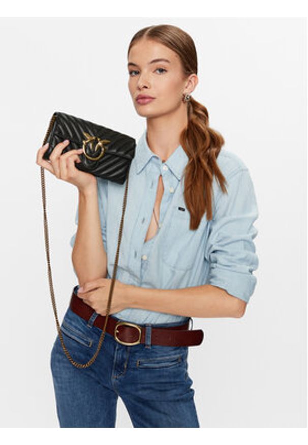 Pinko Torebka Love One Wallet C PE 23 PLTT 100062 A0GK Czarny. Kolor: czarny. Materiał: skórzane