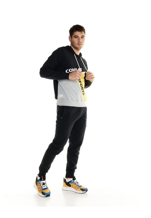 LEONE 1947 APPAREL - Męska bluza z blokami kolorów Leone Active. Kolor: czarny. Materiał: tkanina. Sport: fitness