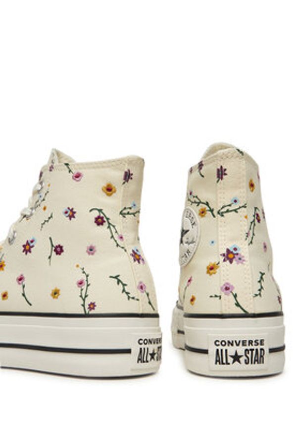 Converse Trampki Chuck Taylor All Star Lift A15536C Écru. Kolor: kremowy. Materiał: materiał