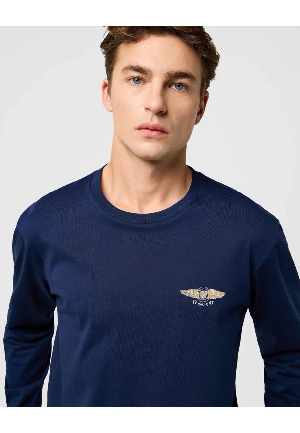 Wrangler - MESKA KOSZULKA WRANGLER LS AMERICANA TEE NAVY 112371469