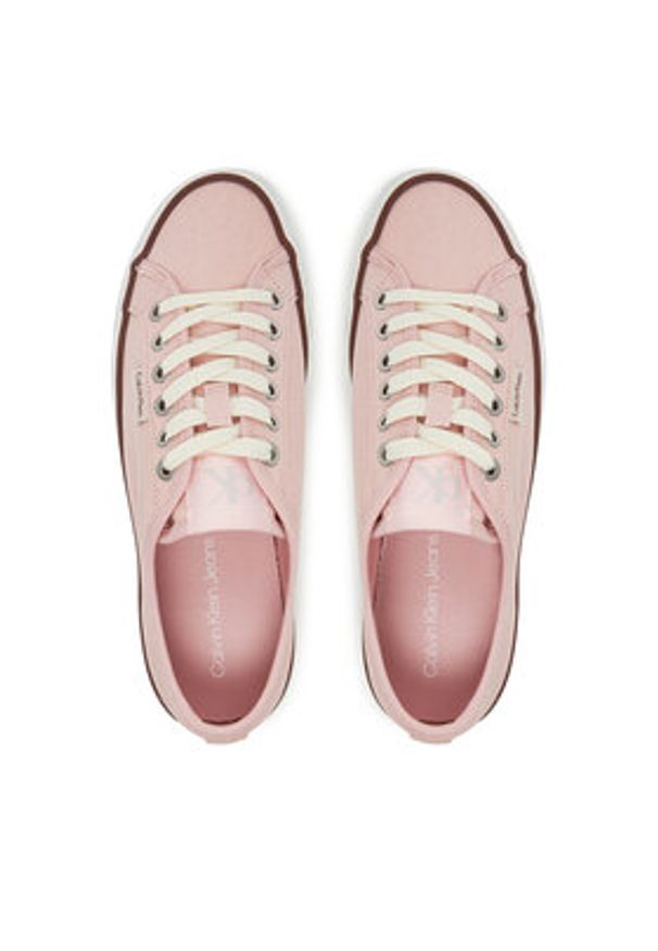 Calvin Klein Jeans Tenisówki Vulc Flatform Ctn Logo Tag YW0YW01838 Różowy. Kolor: różowy. Materiał: materiał