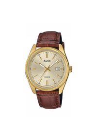Casio Zegarek Timeless Collection MTP-1302PGL-9AVEF Brązowy. Kolor: brązowy. Materiał: skóra #1
