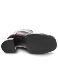 Bordowe Botki S.Barski Obuwie Damskie Na Obcasie. Okazja: na co dzień. Zapięcie: sprzączka. Kolor: czerwony. Szerokość cholewki: normalna. Materiał: lakier. Sezon: zima, jesień. Obcas: na obcasie. Styl: casual, elegancki. Wysokość obcasa: średni #4