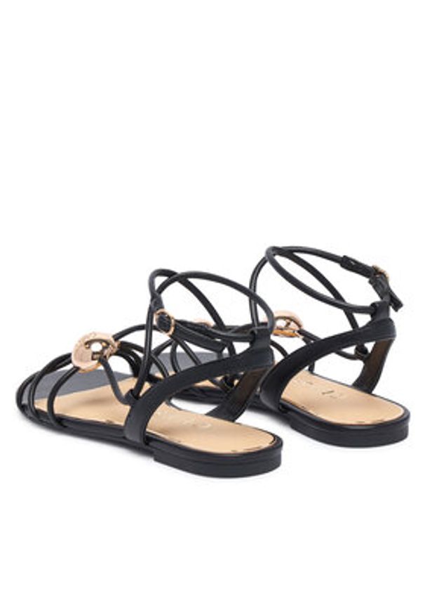 Guess Sandały FLTTAB ELE03 Czarny. Kolor: czarny. Materiał: skóra
