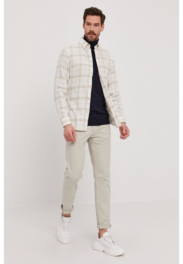 Selected - Sweter. Typ kołnierza: golf. Kolor: niebieski. Materiał: materiał. Długość rękawa: długi rękaw. Długość: długie