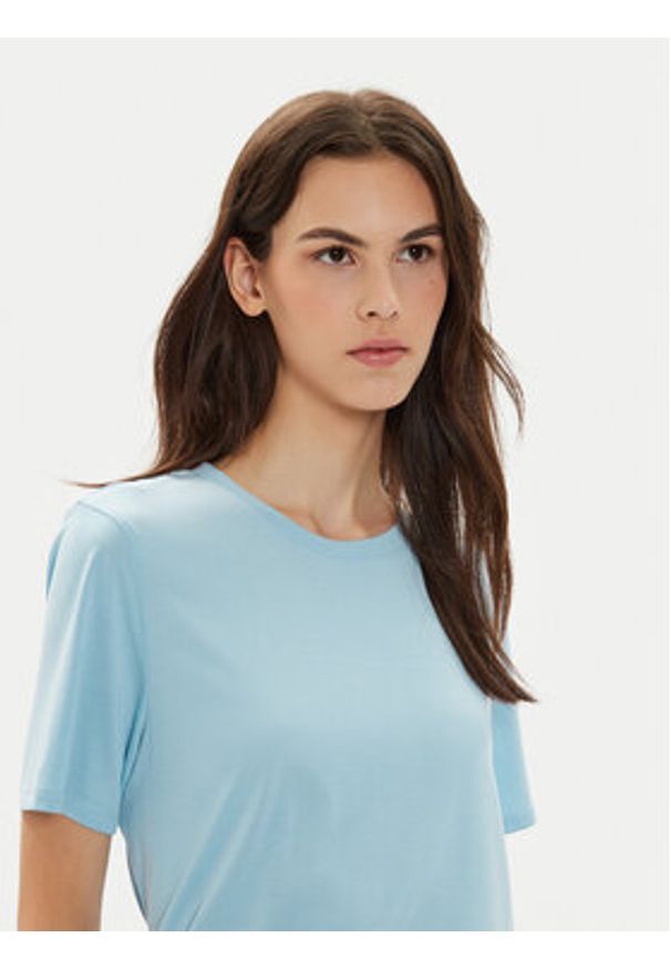 Pieces T-Shirt Anora 17148789 Niebieski Regular Fit. Kolor: niebieski. Materiał: wiskoza