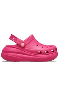 Klapki Crocs Classic Crush Clog 207521-6ZQ - różowe. Kolor: różowy. Materiał: materiał. Sezon: lato. Obcas: na platformie. Styl: klasyczny #1