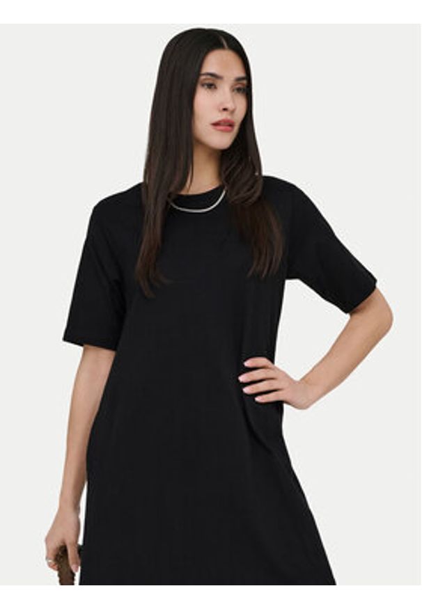 only - ONLY Sukienka codzienna Mara 15374631 Czarny Oversize. Okazja: na co dzień. Kolor: czarny. Materiał: bawełna. Typ sukienki: oversize, proste. Styl: casual