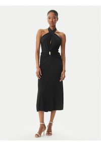 Elisabetta Franchi Sukienka koktajlowa AB-719-52E2-V560 Czarny Regular Fit. Kolor: czarny. Materiał: wiskoza. Styl: wizytowy #1