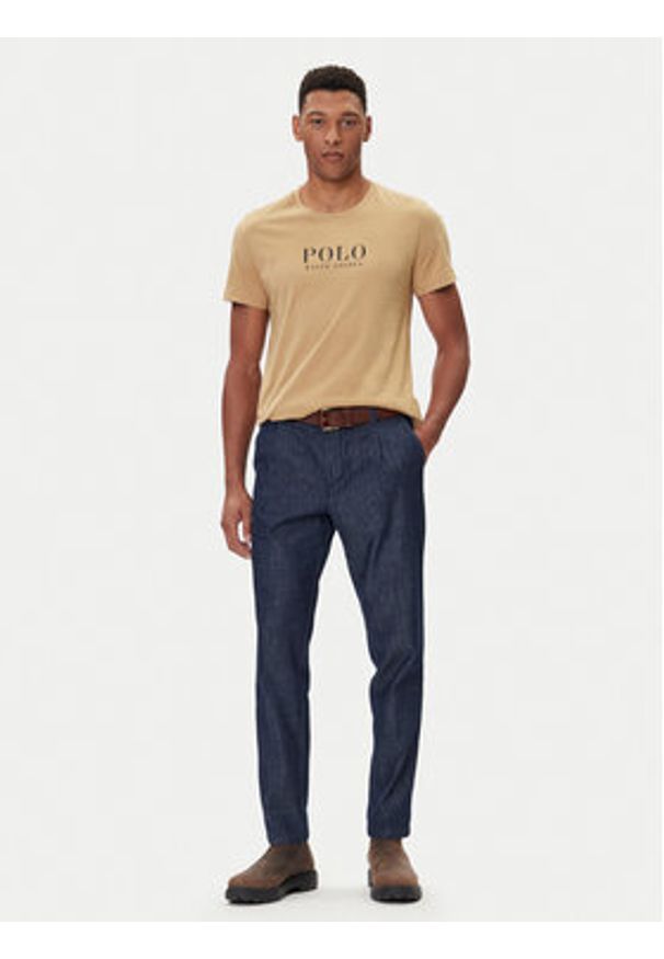 Polo Ralph Lauren T-Shirt 714899613023 Beżowy Regular Fit. Typ kołnierza: polo. Kolor: beżowy. Materiał: bawełna