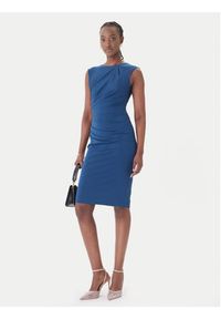 Rinascimento Sukienka koktajlowa CFC0127683003 Niebieski Slim Fit. Kolor: niebieski. Materiał: syntetyk. Styl: wizytowy #4