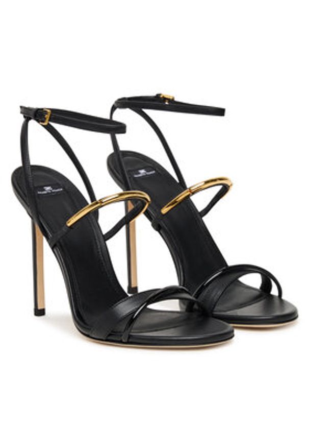 Elisabetta Franchi Sandały SA-14C-57E2-V620 Czarny. Kolor: czarny. Materiał: skóra