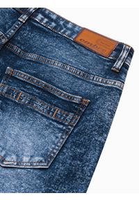 Ombre Clothing - Krótkie spodenki męskie jeansowe W305 - niebieskie - M. Kolor: niebieski. Materiał: jeans. Długość: krótkie. Sezon: lato. Styl: klasyczny #5
