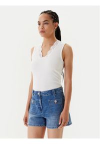 Morgan Top 251-DADILO Biały Slim Fit. Kolor: biały. Materiał: wiskoza
