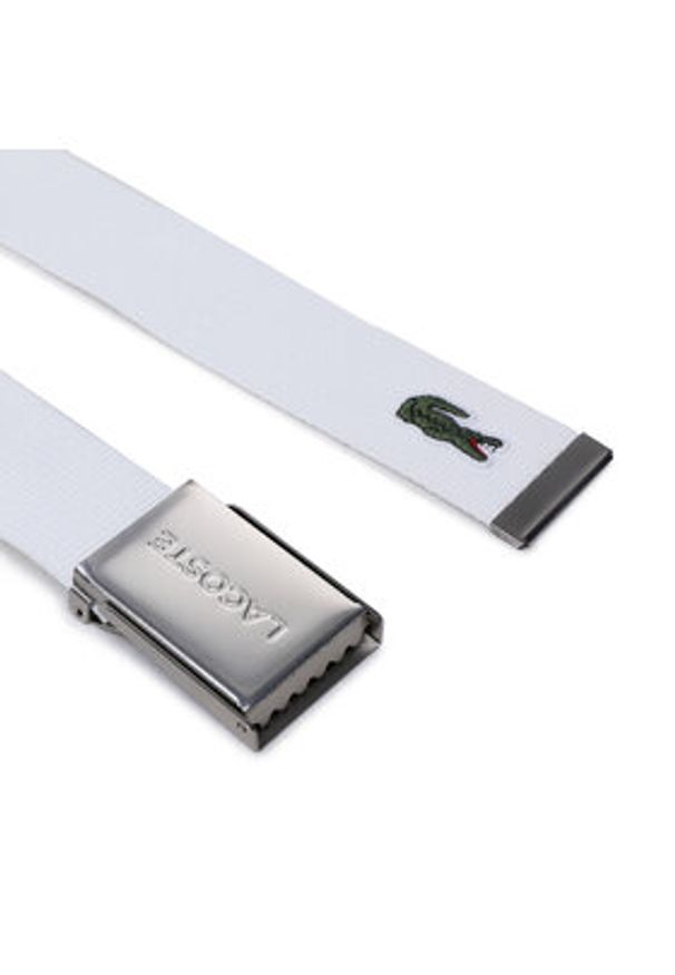 Lacoste Pasek Męski RC2012 Biały. Kolor: biały. Materiał: materiał