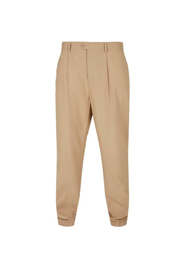 Spodnie plisowane Urban Classics Straight. Kolor: beżowy