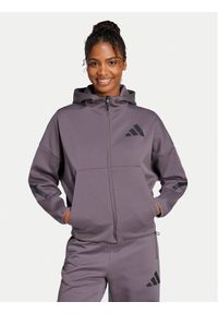 Adidas - adidas Bluza Z.N.E. JD5985 Szary Loose Fit. Kolor: szary. Materiał: syntetyk