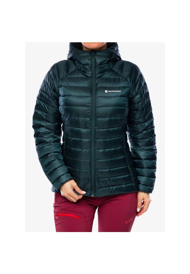 Kurtka puchowa damska Montane Anti-Freeze Hoodie. Kolor: zielony. Materiał: puch