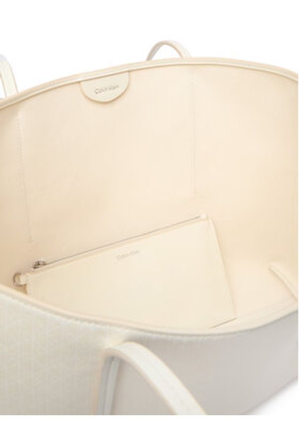 Calvin Klein Torebka Emblem Aop Tote W/ Pouch LV04F3266G Écru. Materiał: skórzane