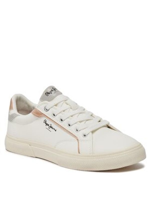 Pepe Jeans Sneakersy Kenton Mix W PLS31560 Biały. Kolor: biały. Materiał: skóra