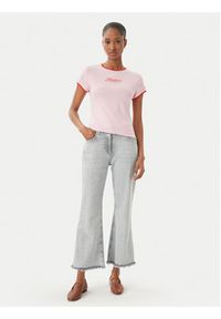 TOMMY HILFIGER - Tommy Hilfiger T-Shirt Logo Graphic Ringer WW0WW49245 Różowy jasny Slim Fit. Kolor: różowy. Materiał: bawełna #2