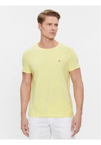 TOMMY HILFIGER - Tommy Hilfiger T-Shirt Stretch Slim Fit Tee MW0MW10800 Żółty Slim Fit. Kolor: żółty. Materiał: bawełna #1