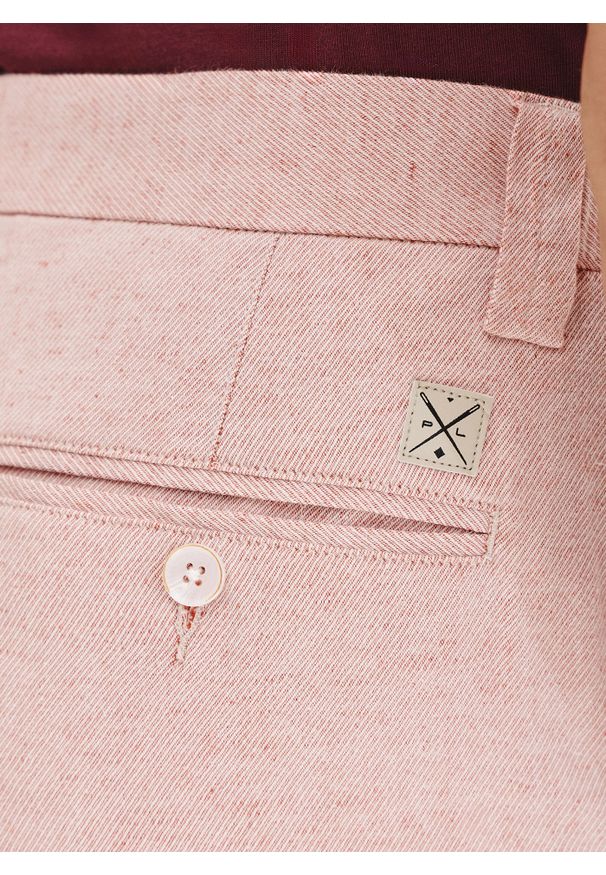 Pako Lorente - PAKO LORENTE - Różowe szorty męskie z lnem. Okazja: na co dzień. Kolor: różowy, szary. Materiał: len. Sezon: lato. Styl: casual