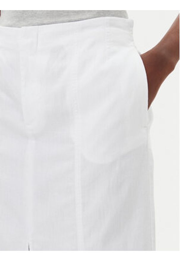 Calvin Klein Jeans Spódnica midi J20J225327 Biały Regular Fit. Kolor: biały. Materiał: bawełna