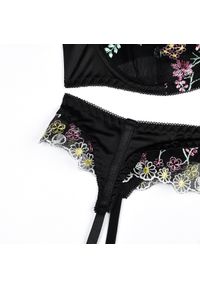 Intica - Komplet bielizny z wyszywanymi detalami Gesche. Kolor: czarny. Materiał: tkanina #4