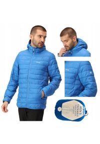 Regatta - Kurtka turystyczna dla mężczyzn Hooded Hillpack z kapturem. Typ kołnierza: kaptur. Kolor: niebieski. Materiał: poliamid. Sport: turystyka piesza #1