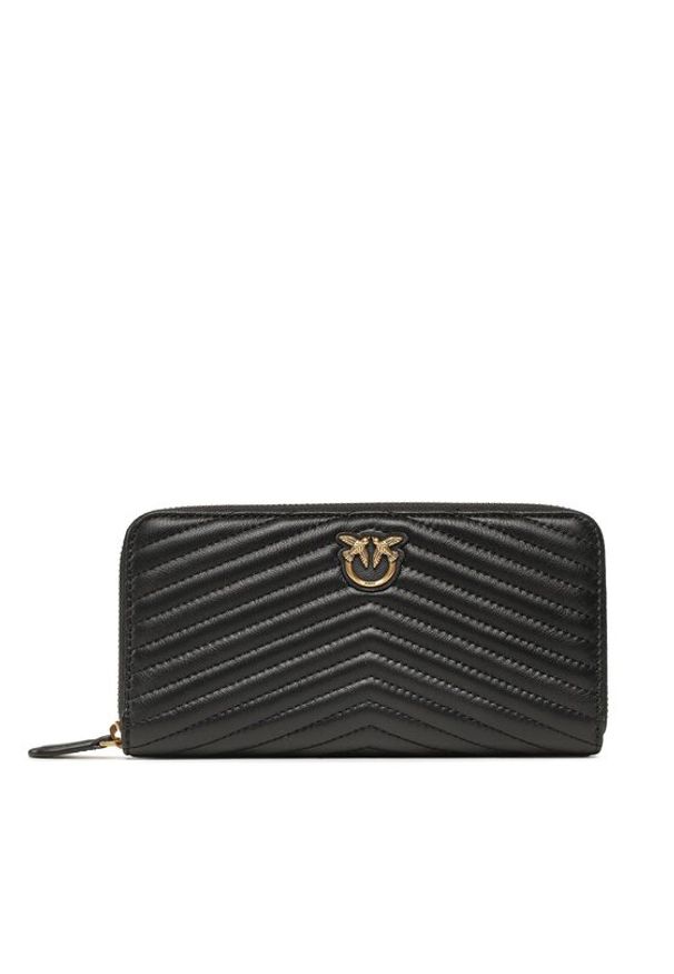 Pinko Duży Portfel Damski Ryder Zip Around PE 23 PCPL 100250 A0GK Czarny. Kolor: czarny. Materiał: skóra