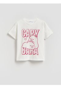 Reserved - T-shirt Kapibara CapyFun - złamana biel. Materiał: bawełna #1