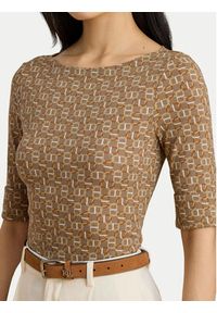 Lauren Ralph Lauren - LAUREN RALPH LAUREN Bluzka 200980042001 Beżowy Slim Fit. Kolor: beżowy. Materiał: bawełna #2