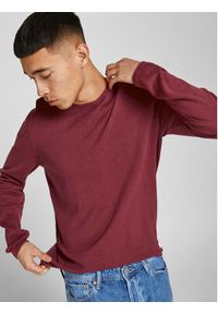 Jack & Jones Sweter Leo 12174001 Bordowy Regular Fit. Kolor: czerwony. Materiał: bawełna #3