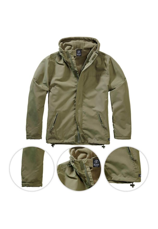 Kurtka turystyczna męska Brandit Frontzip Windbreaker Olive. Kolor: zielony