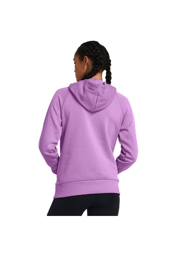 Under Armour - Damska Bluza Z Kapturem Rival Fleece Hoodie. Typ kołnierza: kaptur. Kolor: fioletowy