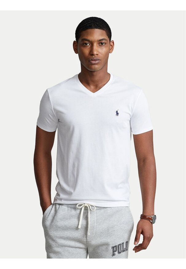 Polo Ralph Lauren T-Shirt 710671453008 Biały Slim Fit. Typ kołnierza: polo. Kolor: biały. Materiał: bawełna