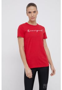 Rossignol T-shirt bawełniany kolor czerwony. Okazja: na co dzień. Kolor: czerwony. Materiał: bawełna. Wzór: nadruk. Styl: casual