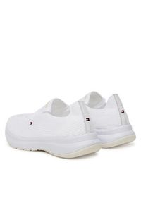 TOMMY HILFIGER - Tommy Hilfiger Sneakersy Th Knit Runner FW0FW08813 Biały. Kolor: biały. Materiał: materiał #4