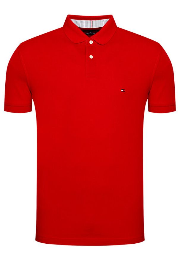 TOMMY HILFIGER - Tommy Hilfiger Polo 1985 MW0MW17770 Czerwony Regular Fit. Typ kołnierza: polo. Kolor: czerwony. Materiał: bawełna