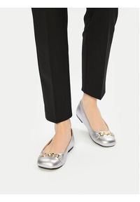 Love Moschino - LOVE MOSCHINO Baleriny JA11011G1MIF090B Srebrny. Kolor: srebrny. Materiał: skóra #6