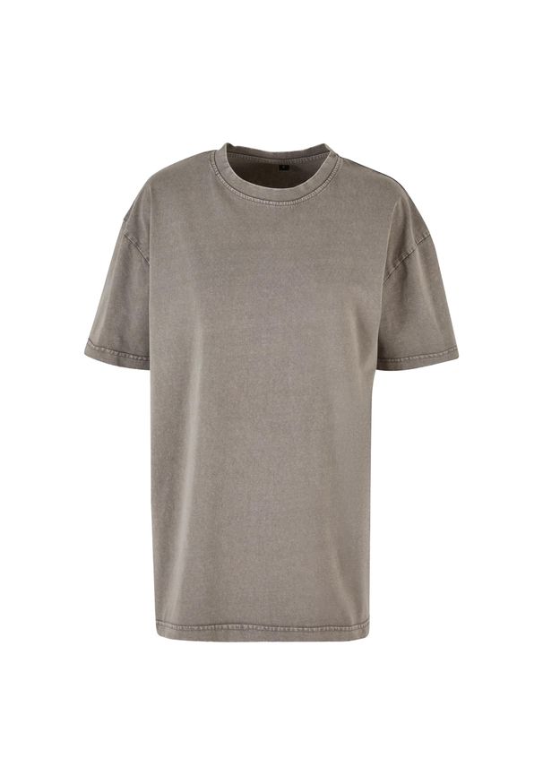 BUILD YOUR BRAND - Koszulka Damska Acid Wash Oversized T-shirt. Kolor: szary