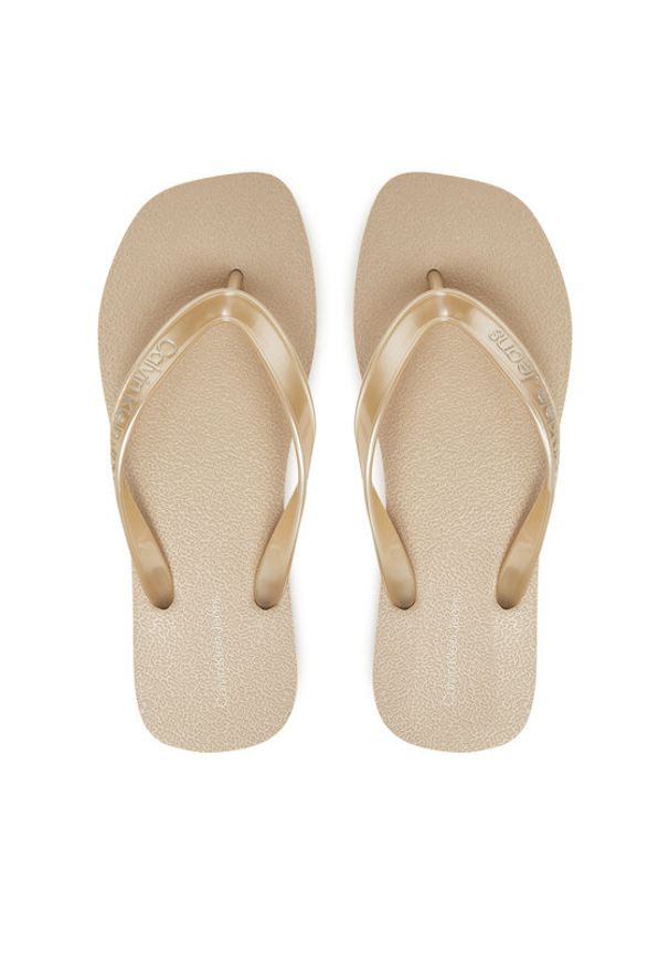 Calvin Klein Jeans Japonki Thong+ Tpu Metallic YW0YW01720 Beżowy. Kolor: beżowy