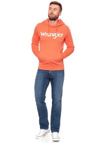 Wrangler - WRANGLER BLUZA LOGO HOODIE GLOW ORANGE W6527HY48. Typ kołnierza: kaptur #8