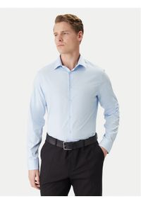 Calvin Klein Koszula LV019EU001 Błękitny Slim Fit. Kolor: niebieski. Materiał: bawełna #1