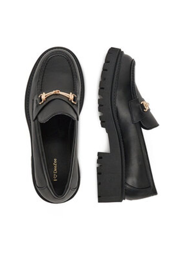 DeeZee Loafersy H101202-01 Czarny. Kolor: czarny. Materiał: skóra