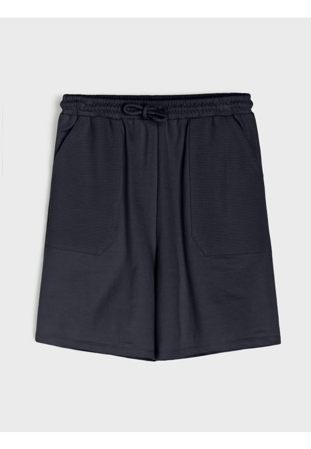 Sinsay - Szorty loose fit - granatowy. Kolor: niebieski